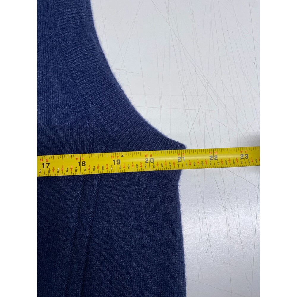River Trader Mens Sz L Navy Blue Soft V-Neck Sleeveless Sweater Vest - Picture 8 of 9